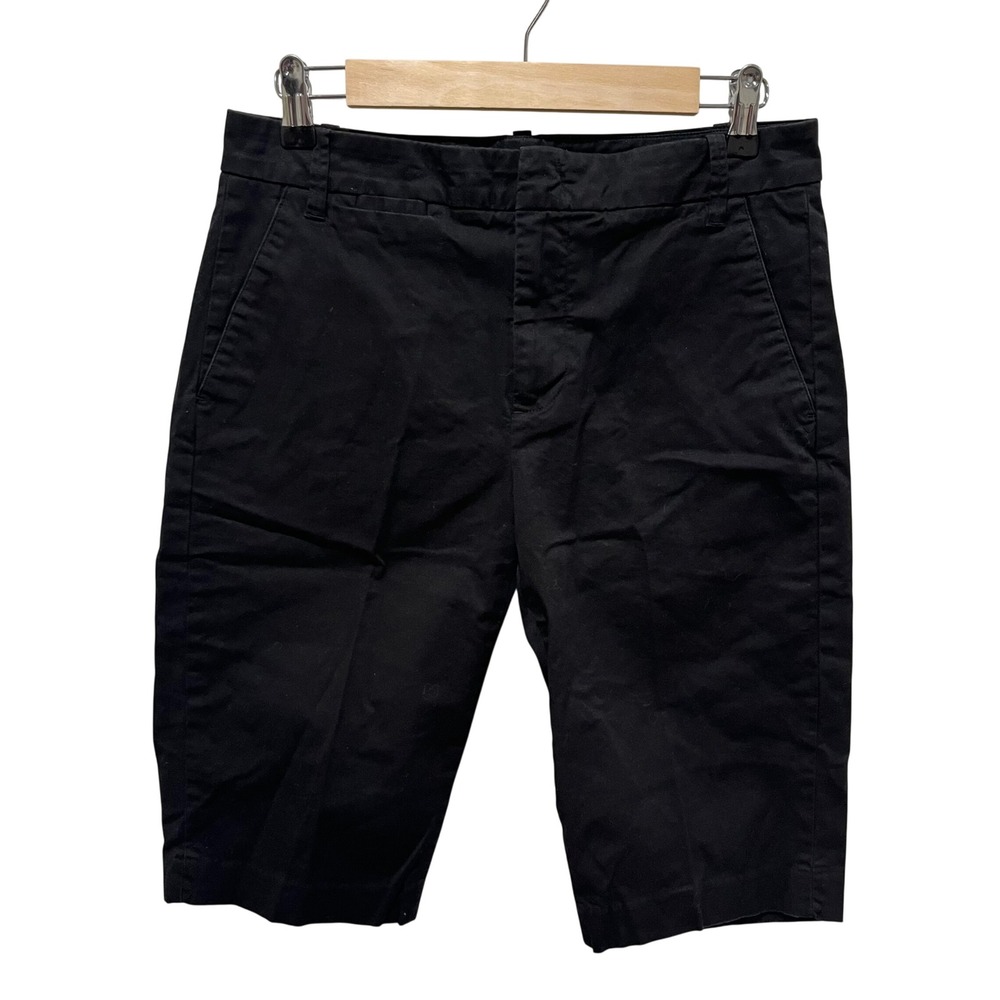 Vince Chino Bermuda Shorts Women 6 Black Cotton Blend Minimalist Quiet Luxury